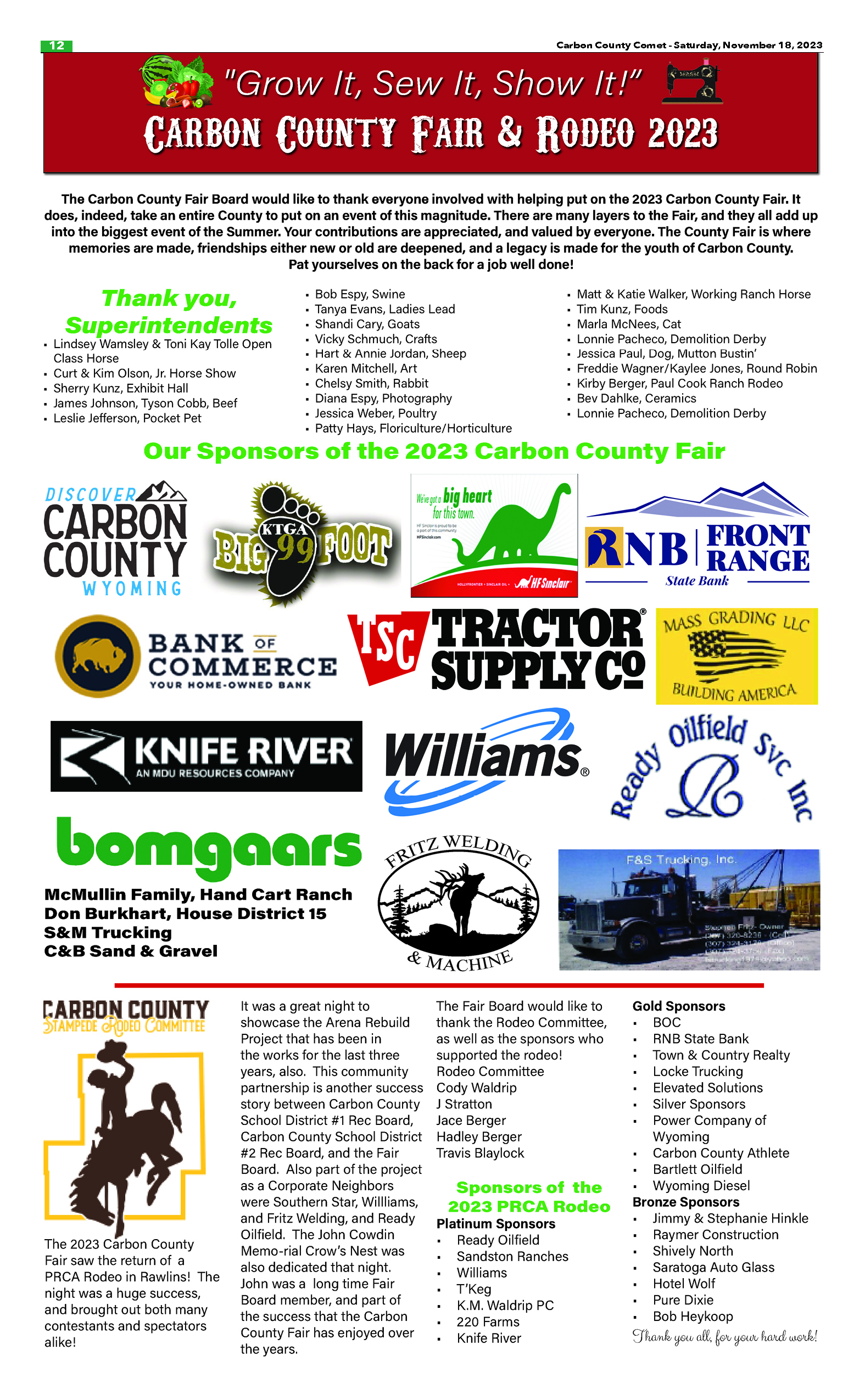 Carbon County Comet - Staff Photo - Create Article