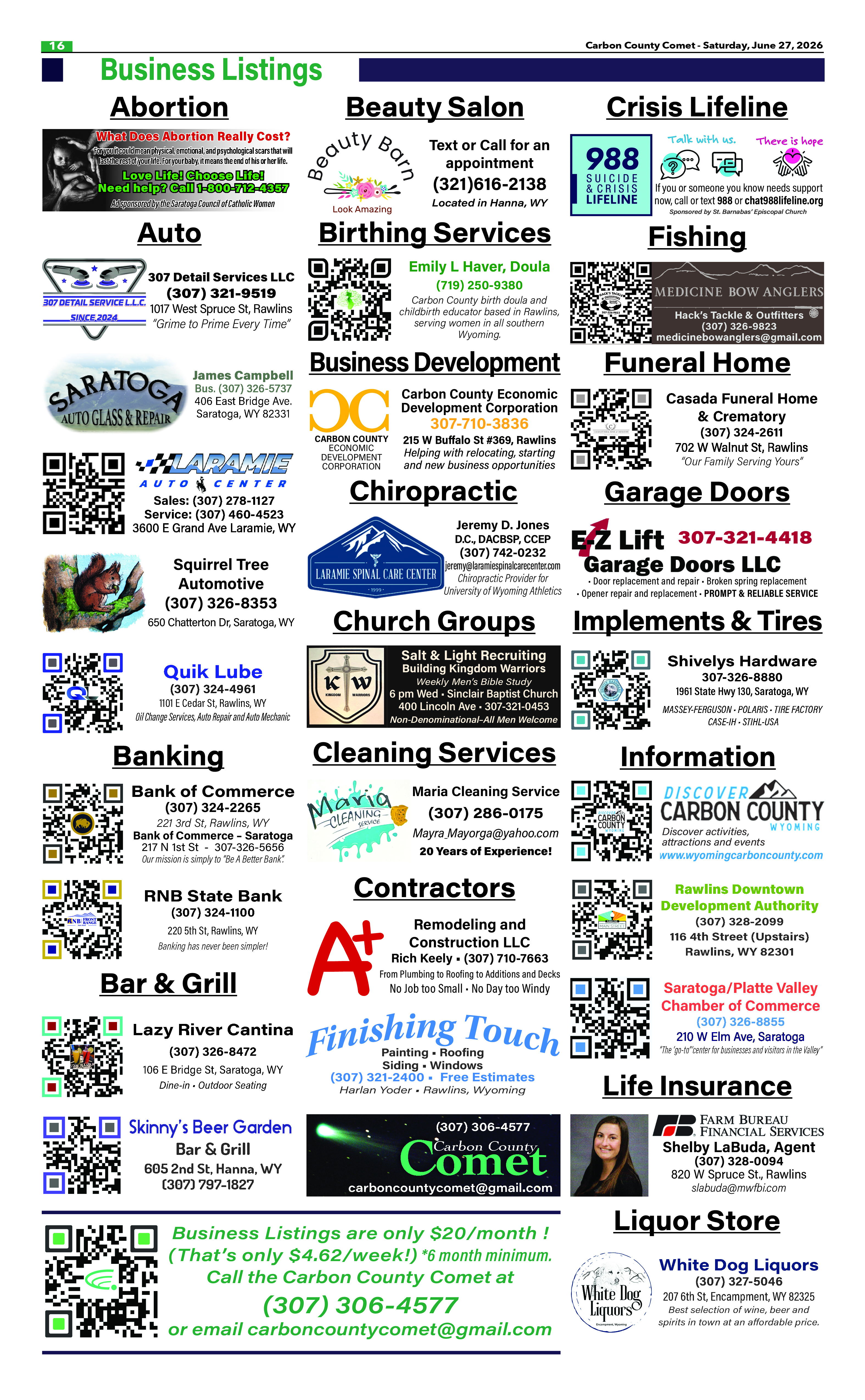 Carbon County Comet - Staff Photo - Create Article